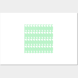 Triangles pattern Geometric design sage green Posters and Art